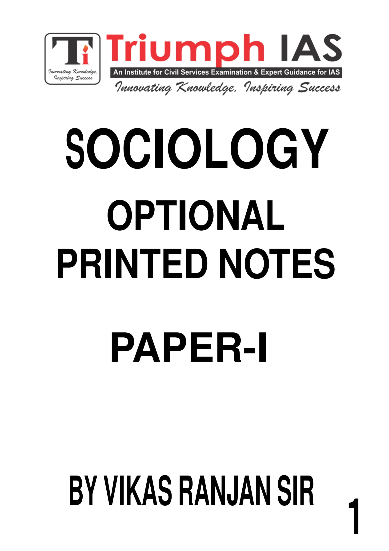 Triumph IAS sociology UPSC mains optional paper 1 and 2