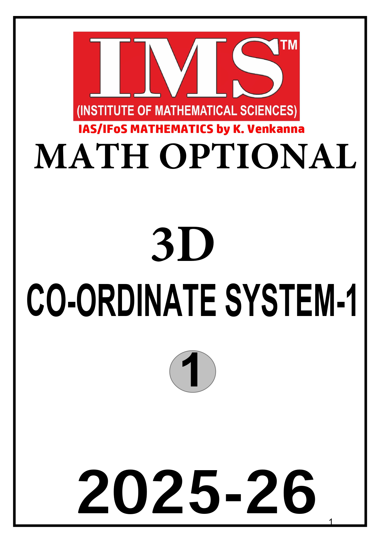 IMS Mathematics Optional Notes | Best Maths Optional Notes for UPSC | 27 BOOKLET