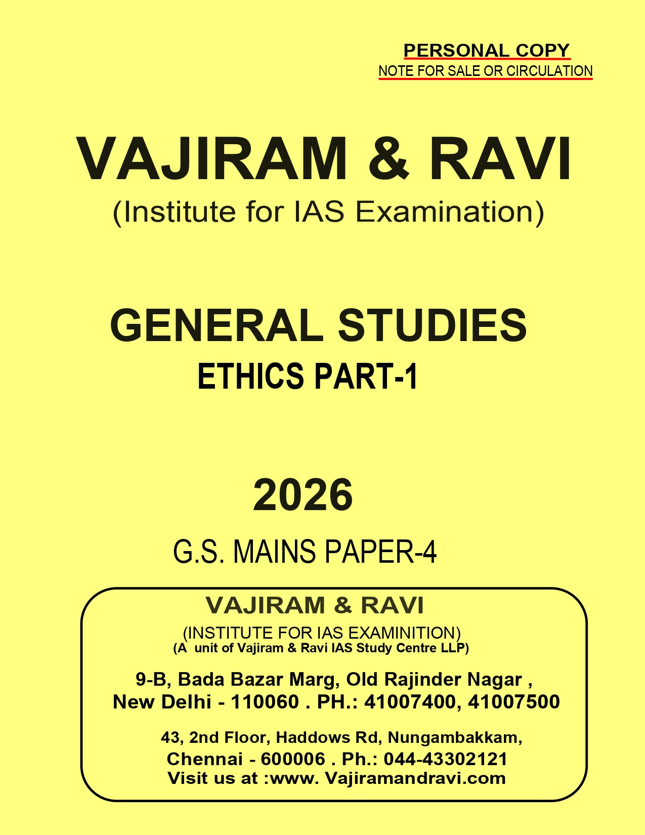 Vajiram And Ravi General Studies Printed Notes (Updated)